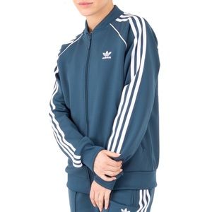 Women’s Adidas Adicolor steel gray track jacket